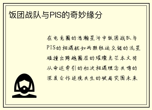 饭团战队与PIS的奇妙缘分